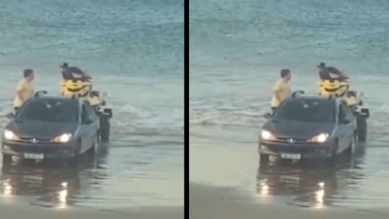 Πήγαν να «πνίξουν» το 206 για να βάλουν το jet ski στην θάλασσα (Βίντεο)