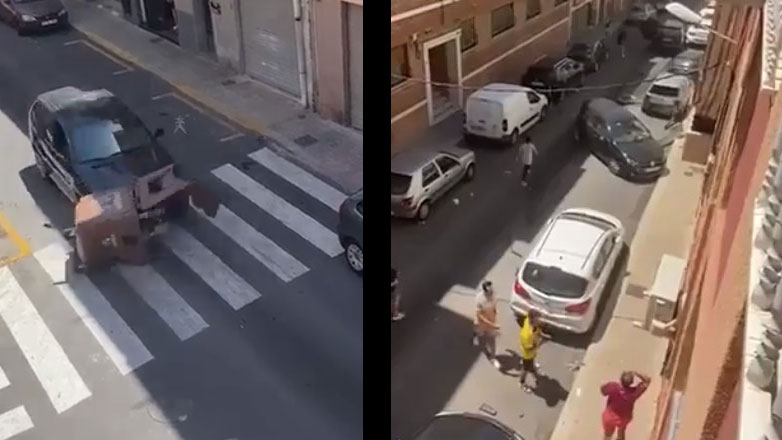 Δεν είναι σκηνή από ταινία – Είναι απλά γείτονες που τσακώνονται και σπάνε 6 αυτοκίνητα