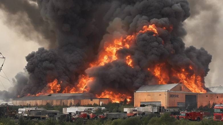 Μεγάλη πυρκαγιά σε αποθήκη σε προάστιο της Μόσχας
