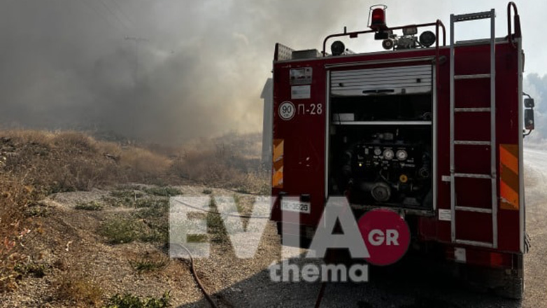 Σε ένα μέτωπο κινείται πλέον η πυρκαγιά στην Εύβοια