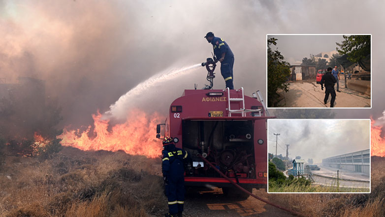Σε πλήρη εξέλιξη η πυρκαγιά στις παρυφές της Πάρνηθας