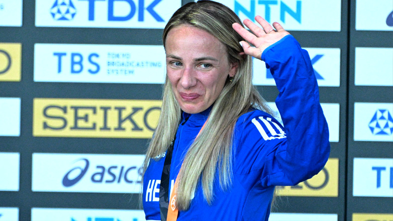 Παγκόσμιο πρωτάθλημα στίβου: Η απονομή του χάλκινου μεταλλίου στην Ντρισμπιώτη