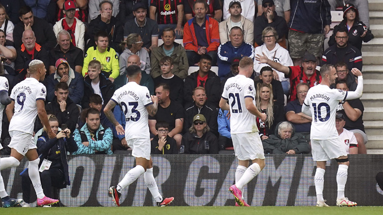 Αγγλία: Πέρασε νικηφόρα από το «Βιτάλιτι» η Τότεναμ, 2-0 την Μπόρνμουθ