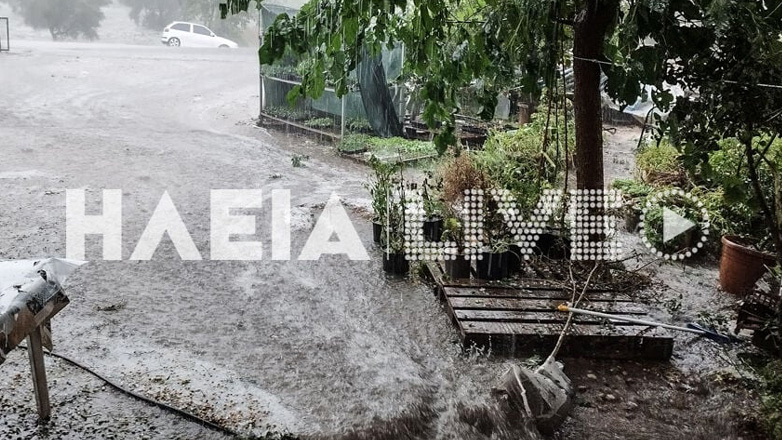 Kακοκαιρία Daniel: Μεγάλες καταστροφές στις καλλιέργειες της Ηλείας από το χαλάζι