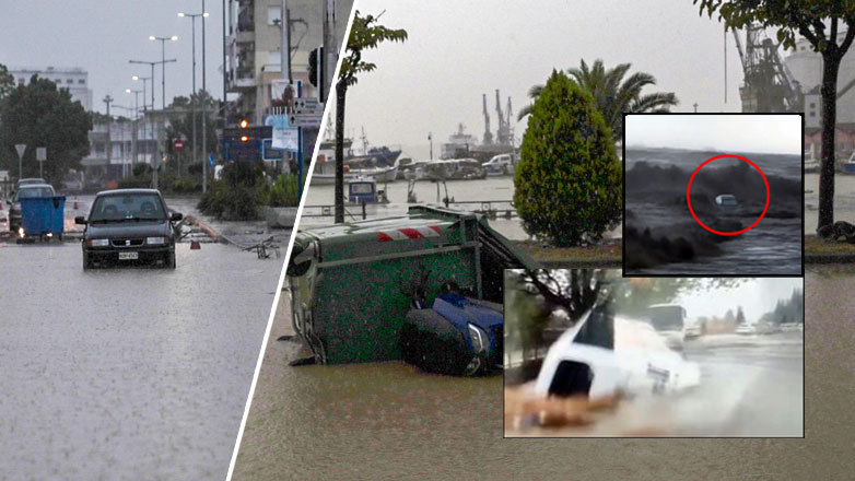 Ο χείμαρρος Κραυσίδωνας ρούφηξε λεωφορείο 