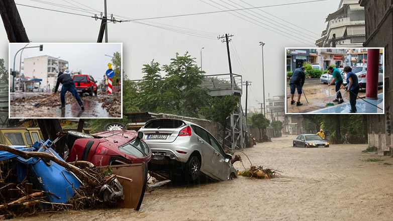 Τεράστιες ποσότητες νερού έπεσαν στη Μαγνησία