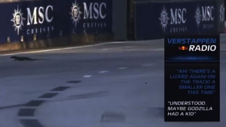 Απίστευτο: Σαύρα “προσπέρασε” τα μονοθέσια στο Grand Prix της F1 στη Σιγκαπούρη και έφερε κίτρινη σημαία