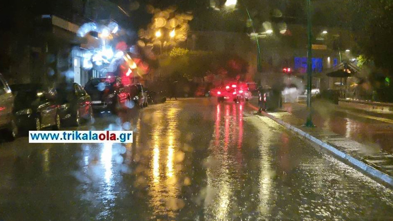 Ισχυρή καταιγίδα στα Τρίκαλα
