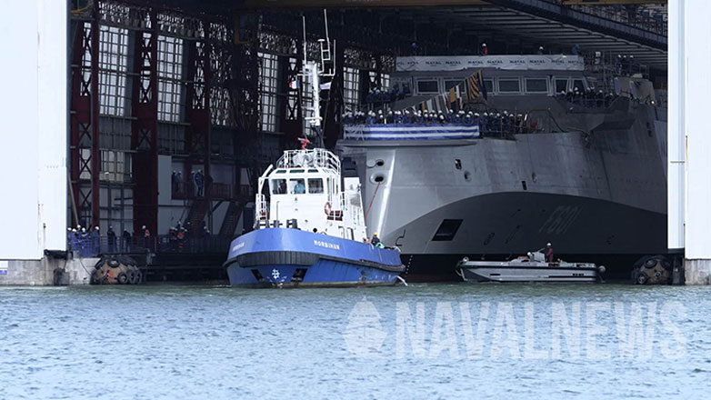 Φρεγάτα «Κίμων»: Εικόνες από τη δοκιμαστική καθέλκυση της ελληνικής Belharra