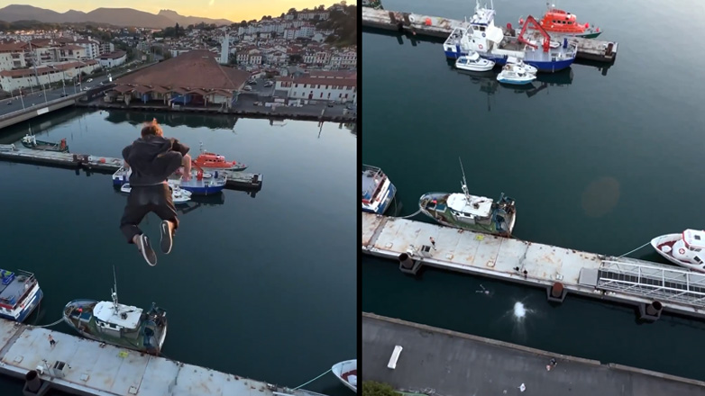 Άλμα από γερανό ύψους 27 μέτρων