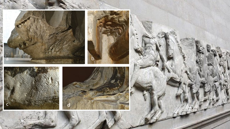 Γλυπτά του Παρθενώνα: Νέα στοιχεία ότι είχαν χρώματα και σχέδια – Δείτε τις φωτογραφίες