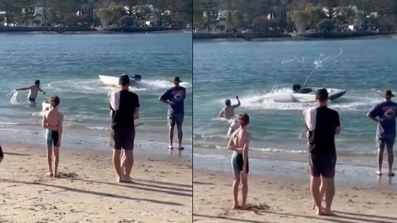 Cowboy σταματά μια βάρκα εκτός ελέγχου