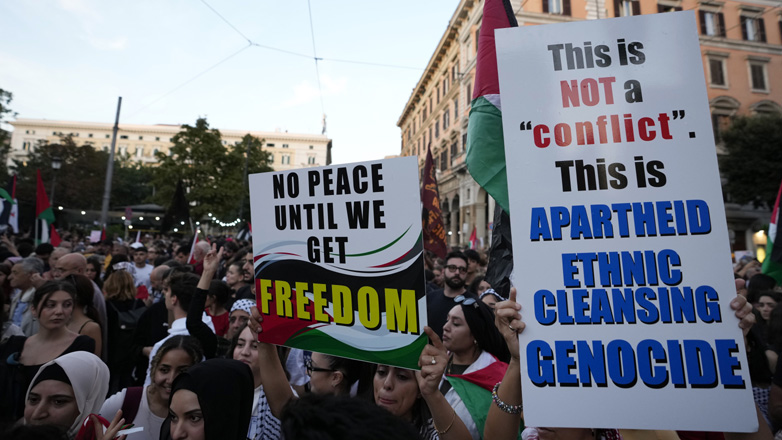 Φοιτητές και μαθητές διαδήλωσαν στη Ρώμη «για την Παλαιστίνη, αλλά όχι για τη Χαμάς»