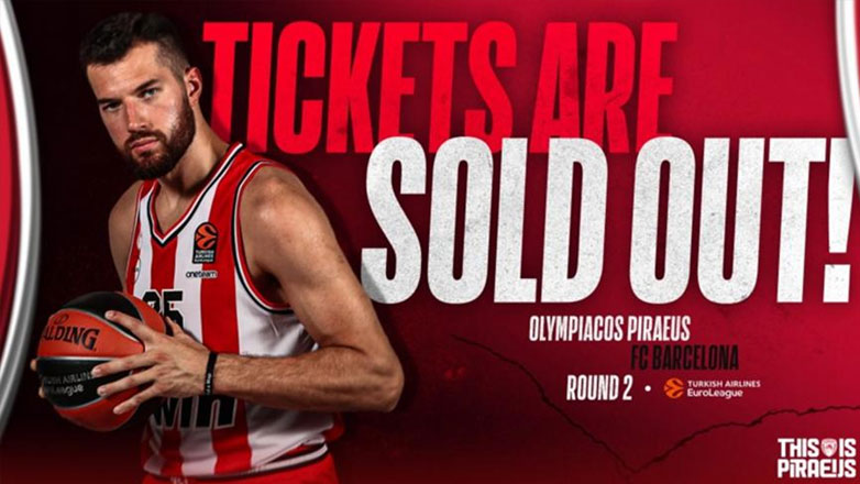 Sold out το Ολυμπιακός – Μπαρτσελόνα