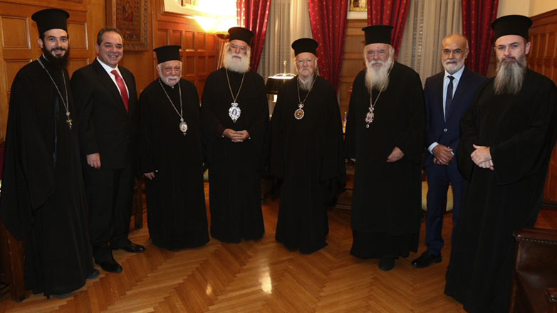Υποδοχή προκαθήμενων και εκπροσώπων ορθοδόξων εκκλησιών στην Ιερά Αρχιεπισκοπή Αθηνών