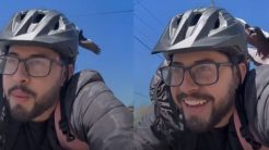 Καρακάξα σε καθημερινή διαμάχη με ποδηλάτη