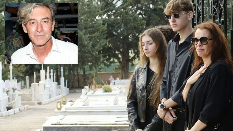 Αίας Μανθόπουλος: Συντετριμμένοι η πρώην σύζυγός του και τα δύο παιδιά τους στην κηδεία του