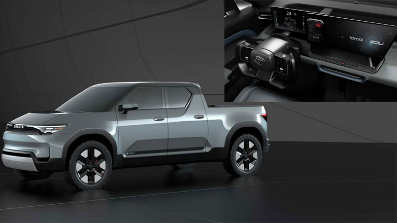EPU: Το νέο ηλεκτρικό Pick-up της Toyota – Με Yoke τιμόνι, δύο οθόνες και έναν ηλεκτροκινητήρα σε κάθε άξονα