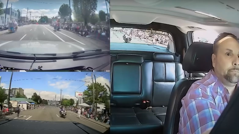 Μπήκε με το αμάξι σε παρέλαση – Τον συνέλαβαν έχοντας τα πλάνα της κάμερας του δικού του αυτοκινήτου