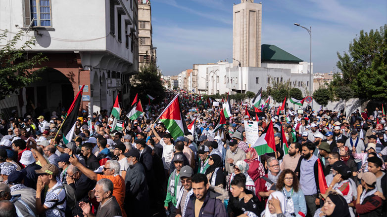 Μεγάλη διαδήλωση στην Καζαμπλάνκα σε ένδειξη αλληλεγγύης προς τους Παλαιστίνιους
