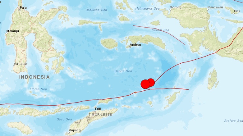 Σεισμός 7,1 βαθμών στη Θάλασσα Μπάντα της Ινδονησίας