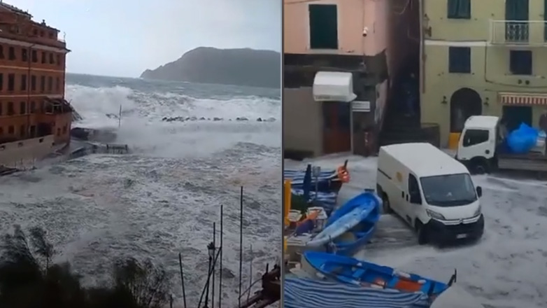 Κύματα σκεπάζουν Ιταλική πόλη
