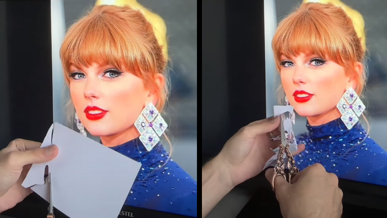 Πορτρέτο της Taylor Swift με ένα χαρτί