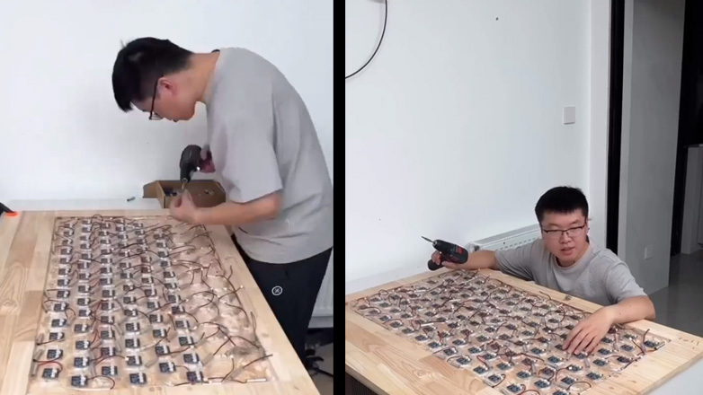 Κατασκευή τραπεζιού με αισθητήρες αφής