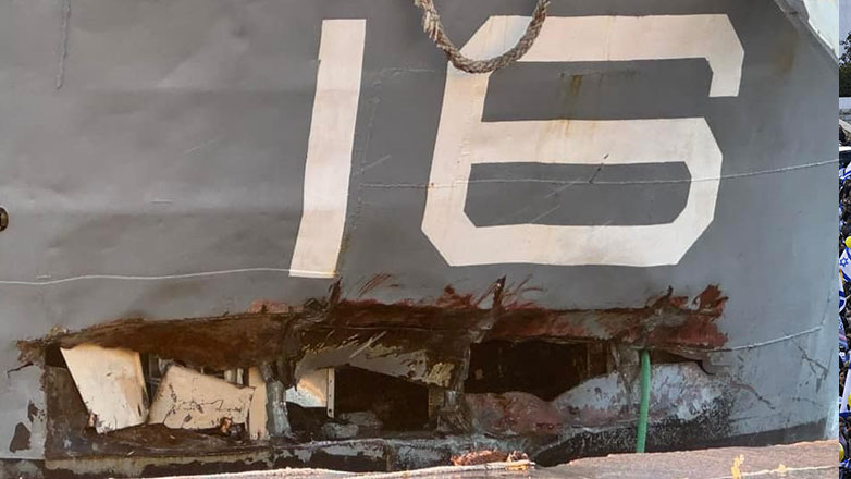 Θεσσαλονίκη: Ρήγμα στο αντιτορπιλικό «Βέλος» από τους ισχυρούς ανέμους