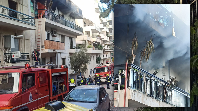 Τρομακτικές εικόνες από φωτιά σε διαμέρισμα