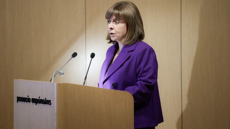 Η Κατερίνα Σακελλαροπούλου στα εγκαίνια της έκθεσης «ΝοΗΜΑΤΑ», στο Μουσείο της Ακρόπολης