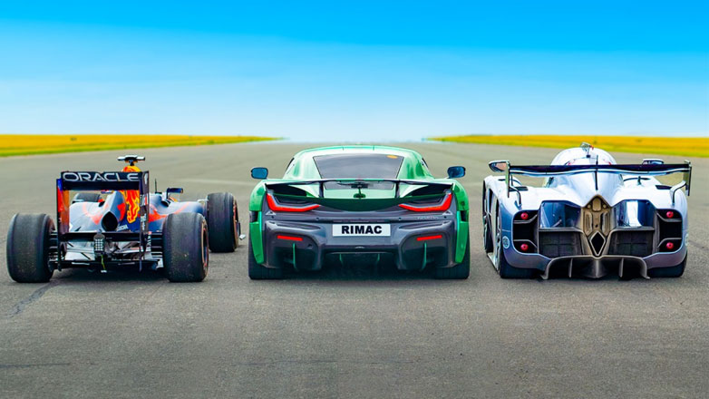 Δείτε πόσο ταχύτερα είναι τα ηλεκτρικά hypercars σε σύγκριση με μονοθέσιο της F1