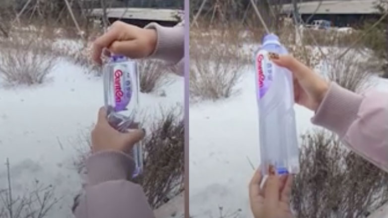 Εμφιαλωμένο νερό παγώνει μόλις ανοίξει το μπουκάλι