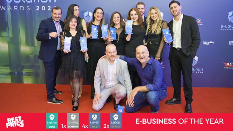 Κορυφαία διάκριση ως e-business of the year για το BestPrice.gr και 8 βραβεία συνολικά στα e-volution Awards 2024