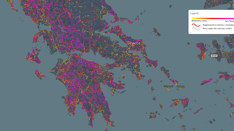 Curvature: Η εφαρμογή που σου δείχνει τους δρόμους με τα περισσότερα στροφιλίκια