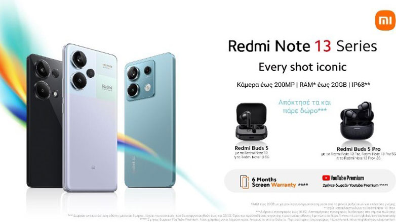 H Xiaomi παρουσιάζει την νέα σειρά έξυπνων κινητών Redmi Note 13