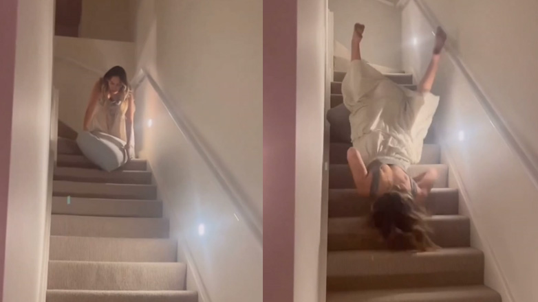 Κατεβαίνοντας μια σκάλα με ένα μαξιλάρι -fail