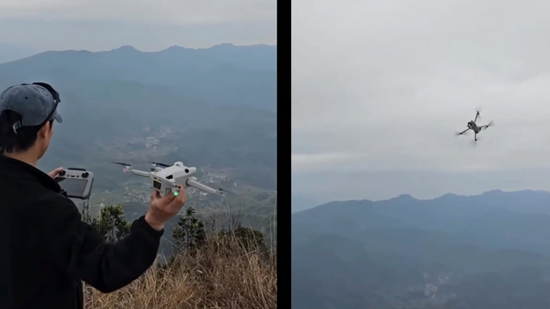 Πτήση drone στο βουνό