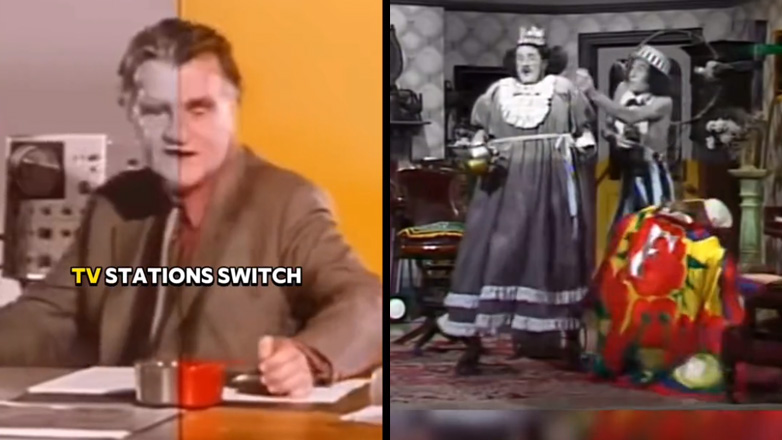 H στιγμή που τα τηλεοπτικά κανάλια άλλαξαν την εικόνα τους από ασπρόμαυρη σε έγχρωμη