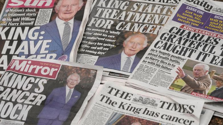 «Ο βασιλιάς έχει καρκίνο» είναι ο τίτλος των περισσότερων βρετανικών εφημερίδων