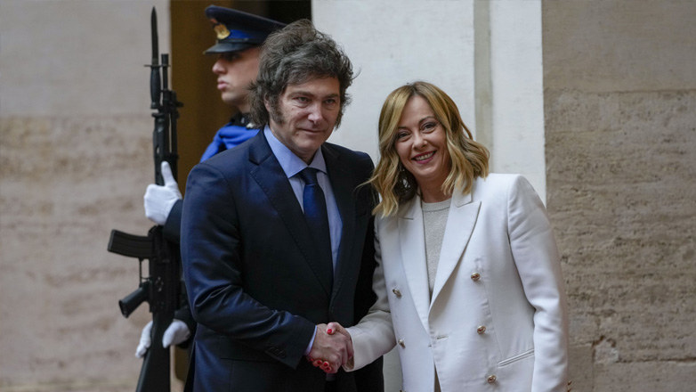 Ιταλία: Συνάντηση της Τζόρτζια Μελόνι με τον Χαβιέρ Μιλέι