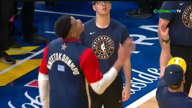 NBA All Star Game 2024: Η προθέρμανση του Γιάννη με την ελληνική σημαία στην πλάτη και τα παιχνίδια με τους γιους του