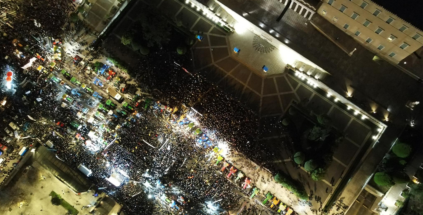 Το αγροτικό συλλαλητήριο στο Σύνταγμα από ψηλά