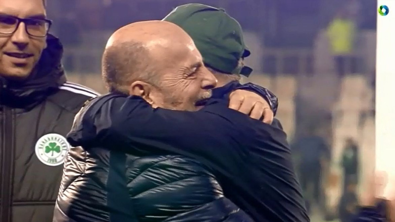 Ο θερμός εναγκαλισμός Αλαφούζου-Τερίμ μετά την χιτσκοκική πρόκριση του Παναθηναϊκού