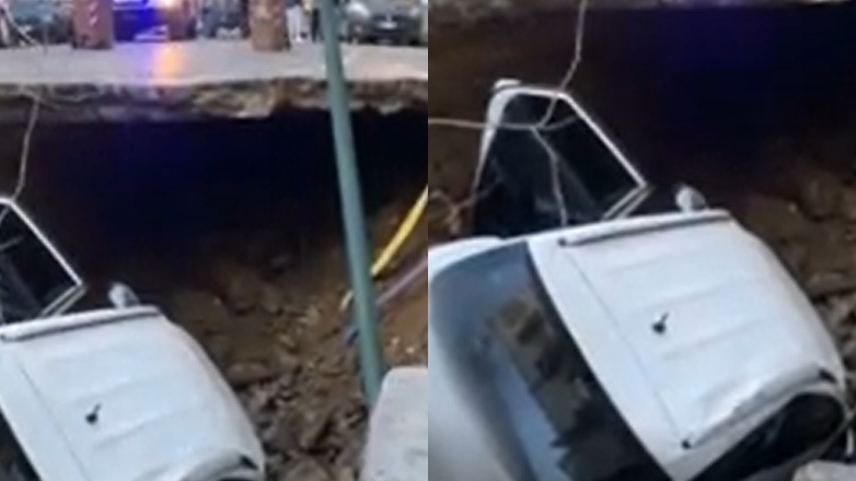 Νάπολη: Αυτοκίνητα έπεσαν σε «καταβόθρα» μετά από καθίζηση οδοστρώματος