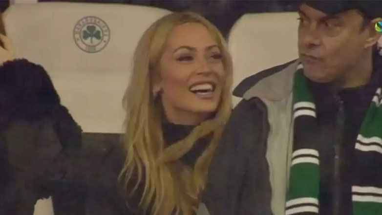 Ελένη Βουλγαράκη: Στο γήπεδο για να δει τον Φώτη Ιωαννίδη στον αγώνα του Παναθηναϊκού