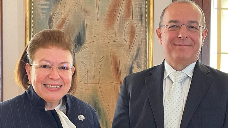 Συνάντηση εργασίας της Υπουργού Πολιτισμού, Λίνας Μενδώνη με τον Πρέσβη της Ιταλίας, Paolo Cuculi