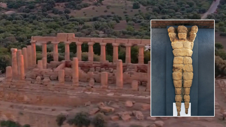 Σικελία: Αναστηλώθηκε Άτλαντας 8 μέτρων στον μεγαλύτερο δωρικό ναό του Δία που χτίστηκε ποτέ