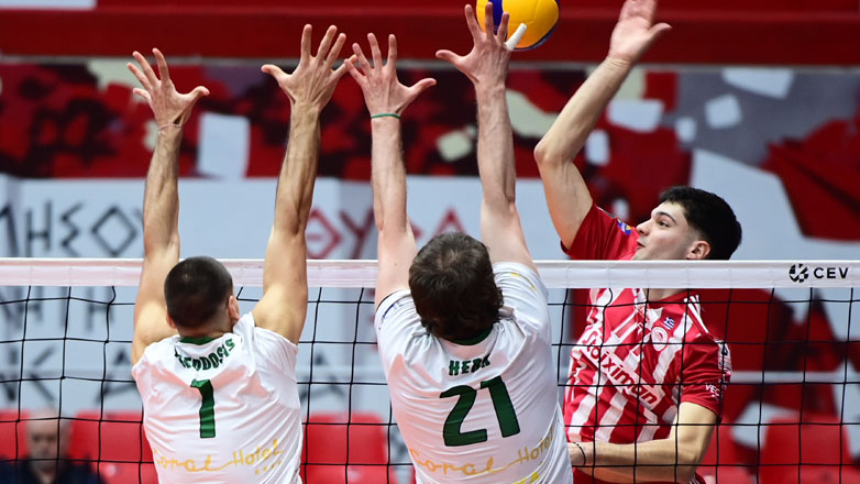 Volley League: Στην τρίτη θέση ο Μίλωνας που ηττήθηκε με 3-2 από τον Ολυμπιακό