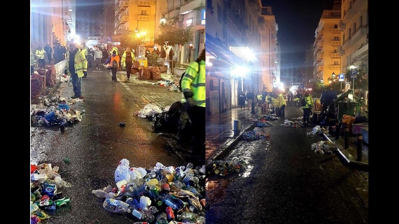 Θεσσαλονίκη: Περισσότεροι από δέκα τόνοι σκουπιδιών μαζεύτηκαν από το γλέντι της Τσικνοπέμπτης